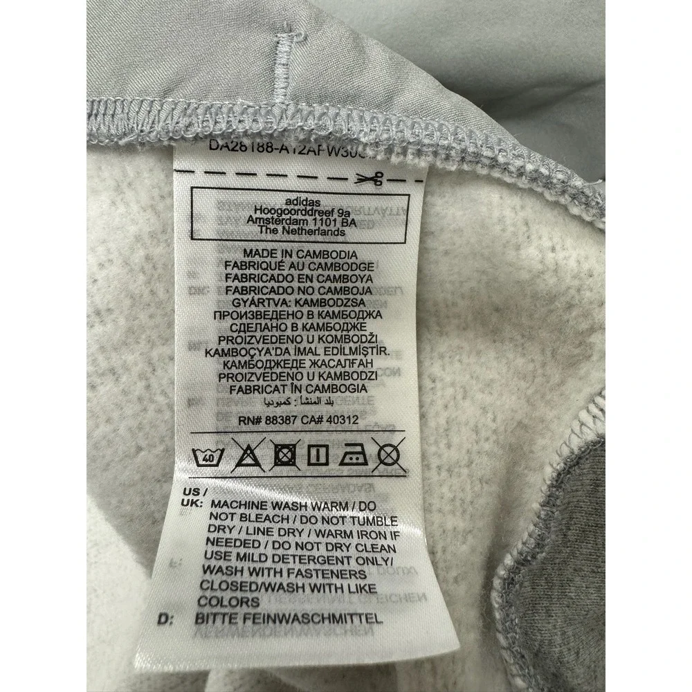 Adidas Mens Essentials 3-Stripes Full Zip Hoodie Grey IJ6479 4XLT Big and Tall